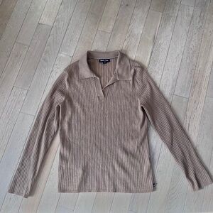 Nautica Jeans Tan Vneck Collar Top⚓ Size Large